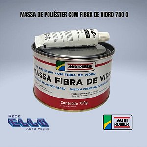 Massa de Poliéster com Fibra de Vidro Maxi Rubber 750 g