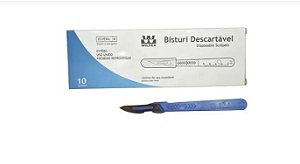 Bisturi da Wiltex Descartável de Aço Inoxidável Nº22 - pacote com 10