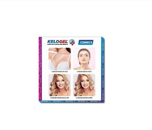 Kit Kelogel -  Adesivo Silicone Anti-Sinais 6 Unidades 1 Colo 1 Testa 4 Olhos ou Bigode Chinês
