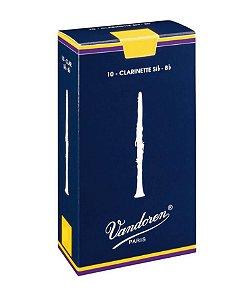 Palheta Vandoren Tradicional Clarinete Bb 2,5 (caixa c/ 10)