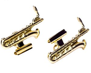 Prendedor de Hinário / Partituras Saxofone Baritono Par - Flash de Ouro