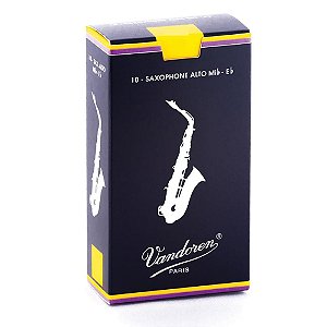 Palheta Vandoren Tradicional Sax alto 3,0 (caixa c/ 10)