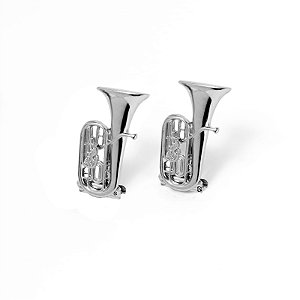 Prendedor de Hinário / Partituras Tuba Par - Prateado