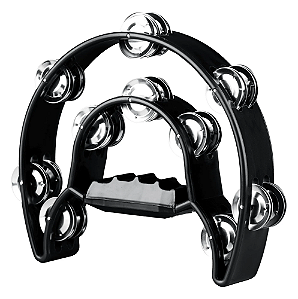 Pandeiro Meia Lua Duplo Profissional - Preto