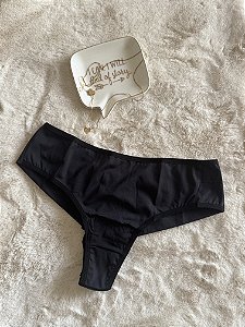 Calcinha fio dental duplo preta M