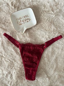 Calcinha fio dental com regulagem vermelho divino