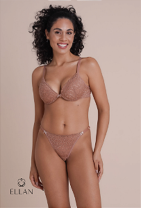 Calcinha fio dental em renda com regulagem na lateral