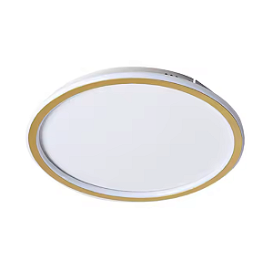 Plafon Sobrepor Dourado Redondo Led 40cm 3 Cores Luz
