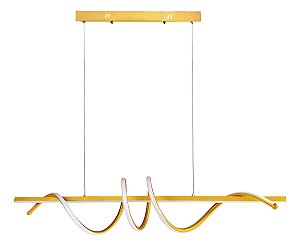 Lustre Pendente Led Design Espiral Dourado Moderno 3Cores Luz