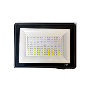 Refletor Slim/Fino Led Alumínio Preto 400w Branco-Frio 6000k