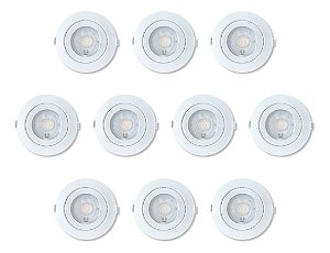 Kit 10 Spots Led Redondo De Embutir 5W Bivolt Luz Branca