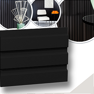 Painel Ripado de Poliestireno Preto (285cm x 12cm)