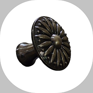 Puxador Ponto Flor Ouro Velho Kit
