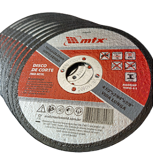 Disco de Corte Fino 4.1/2" (115mm) MTX – Para Inox e Metal