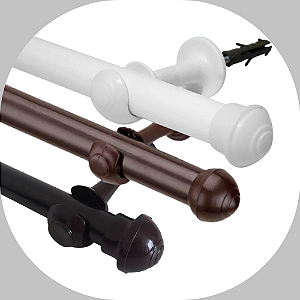 Kit Varão de ferro com 3m de 28 mm (reforçado) Para Cortinas