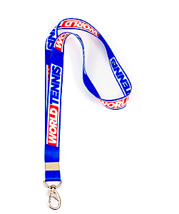 Cordão para crachá com personalização digital, largura 15mm, acabamento de mosquete