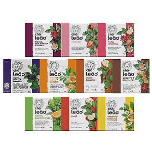 Combo Chá Leão Frutas e Flores Com 100 Sachês embalados individualmente