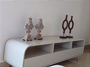 Rack aparador de sala curvo em mdf estilo