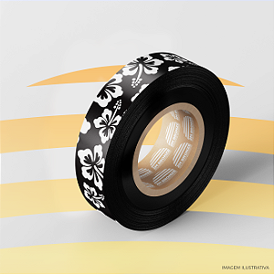 Fita 2M Floral Preta (Inteira ou cortada)