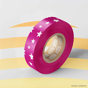 Fita 2M Estrela Rosa com branco (Inteira ou Cortada)