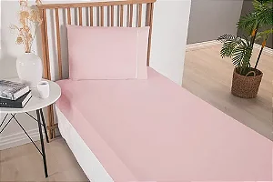 Jogo Lençol Cama Solteiro Elástico Percal 300 Fios Macio 2 Pçs