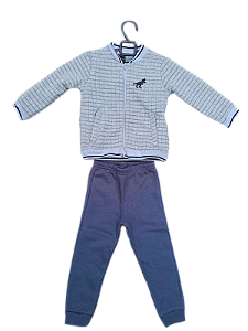 Moletom com Jaqueta Matelassê e Calça Básica