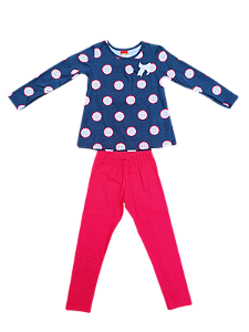 Conjunto Infantil Blusa Poá e Legging Rosa