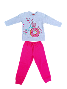 Conjunto Infantil Menina Manga Longa com Estampa Divertida