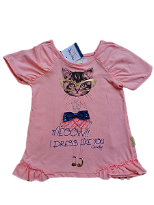 Camiseta Infantil Feminina Gatinha Fashion – Quimby