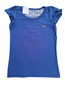 Blusa Infantil Feminina com Manga Babado e Renda nas Costas - Marisol