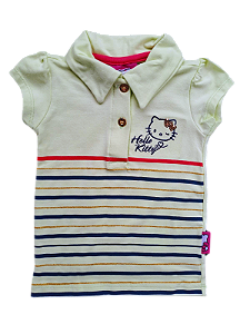 Blusa Polo Infantil Feminina Hello Kitty – Listrada Amarelo Claro