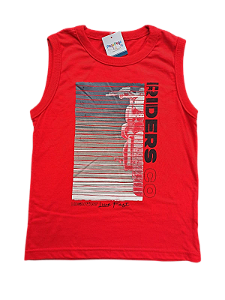 Regata Infantil Masculina Brandili – Vermelha com Estampa “Riders Co”