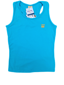 Regata Infantil Feminina Coloritta – Azul Royal com Detalhe de Coroa