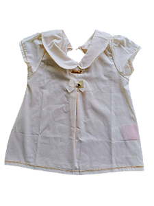 Blusa Marisol Off-White com Gola e Laço Delicado