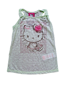 Regata Infantil Hello Kitty com Laço e Pedrarias