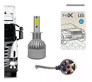 Kit Lâmpada Super Led Caminhao H3 24v D-lux 6000k 46w Kx3