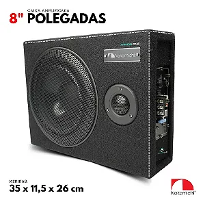 Caixa Som Amplificada Automotiva Sub Slim 8 Pol Nakamichi