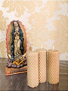 Kit com 4 velas de cera 100% de abelha - 10cm (Modelo mini-CÍRIO)