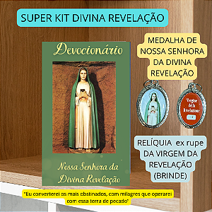SUPER KIT DIVINA REVELAÇÃO - DEVOCIONÁRIO + MEDALHA com ex rupe da Virgem da Revelação   FRETE GRÁTIS