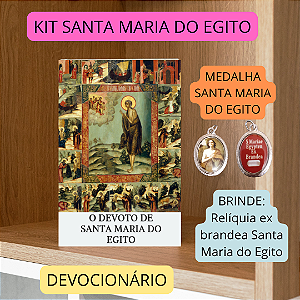 KIT SANTA MARIA DO EGITO - DEVOCIONÁRIO + MEDALHA ( brinde - relíquia ex brandea ) FRETE GRÁTIS