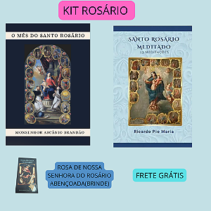 ROSARIO MEDITADO + MÊS DO ROSÁRIO + Pétala da ROSA DO ROSÁRIO ABENÇOADA(BRINDE) Com frete grátis