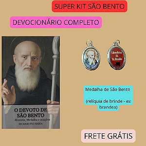 KIT SÃO BENTO-  DEVOCIONÁRIO + MEDALHA DE SÃO BENTO (reliquia brinde ex brandea)