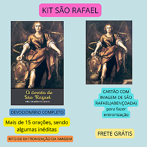 KIT SÃO RAFAEL - DEVOCIONÁRIO COMPLETO E IMAGEM ABENÇOADA(brinde) para entronização - FRETE GRÁTIS