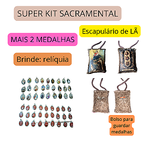 ESCAPULÁRIO DO CARMO + 2 MEDALHAS com RELÍQUIA de Brinde com Frete grátis