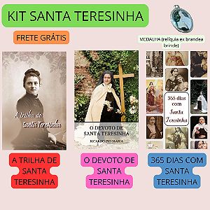 SUPER KIT SANTA TERESINHA / 3 livros + medalha com relíquia (brinde) frete gratis