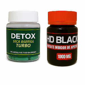 Combo Detox Seca Barriga Turbo + HD Black 1000mg – Lipo Diet Brasil