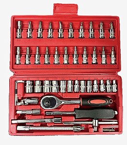 Kit Caixa Jogo de Chaves Socket 46pçs FR-3302
