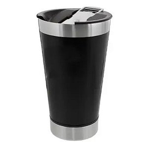 Copo Térmico Inox com Tampa e Abridor 473ML(Normal)-Preto