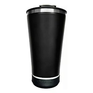 Copo Térmico Som Led Bluetooth e Tampa com Abridor 420ML(Normal)- Preto