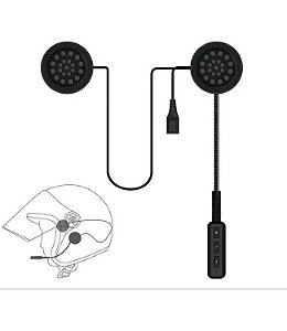 Fone Ouvido Capacete Moto sem Fio Bluetooth Hi-Fi Viva voz Gps Musicas